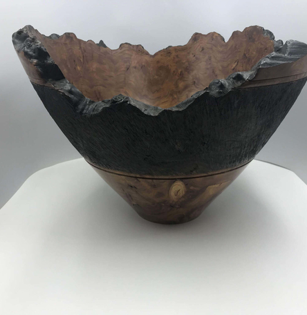 Texturised and Ebonised Irish Burr Elm Bowl