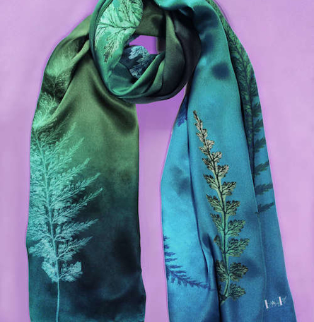 "Killarney Fern" Silk Scarf