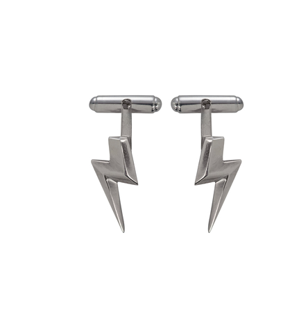 3D Flat Top Lightning Bolt Cufflinks