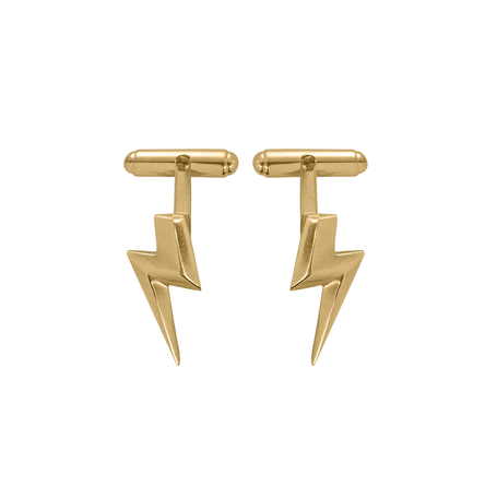 3D Flat Top Lightning Bolt Cufflinks