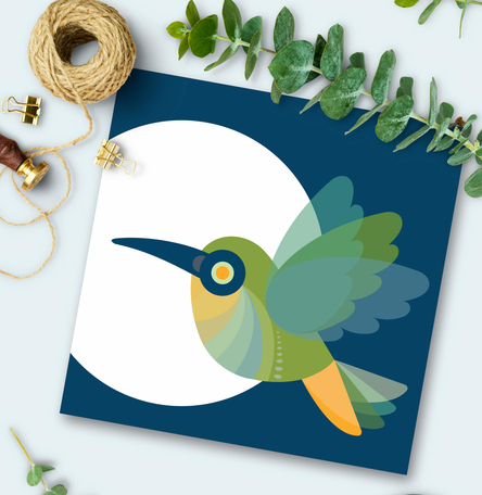 Hummingbird Square Card