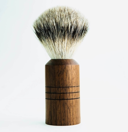 Badger Shaving Brush with Hand Turned Irish Ash Handle & Shaving Soap Badger Shaving Brush with Hand Turned Irish Ash Handle & Shaving Soap
