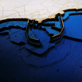 Dublin Bay Coastal Wall Art Map