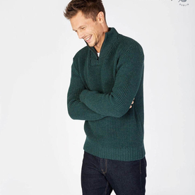 Reefer Ribbed Zip Neck Sweater