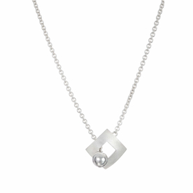 Sterling Silver Round Peg In A Square Hole Pendant
