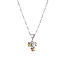 Sterling Silver Seeds Of Life Tri Colour Pendant