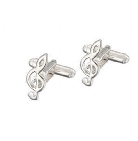 Sterling Silver Treble Clef Cufflinks