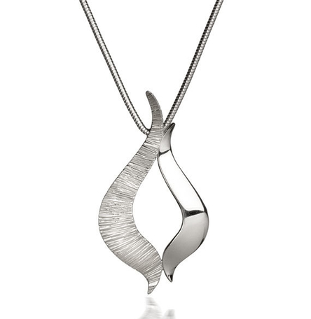 Ebb & Flow large silver pendant