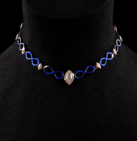 Electric Blue Diamond Necklace
