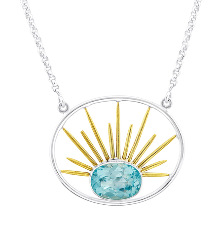 Goddess Necklace in Blue Topaz