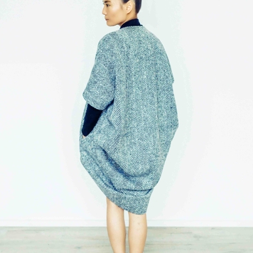 Handwoven Donegal Tweed Cocoon Coat