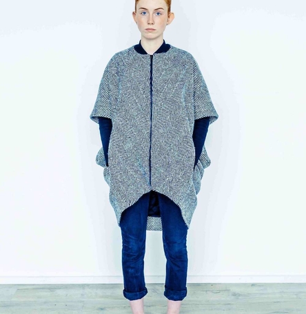 Handwoven Donegal Tweed Cocoon Coat