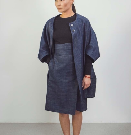 Raw Organic Denim Cocoon Coat