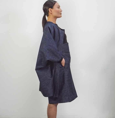 Raw Organic Denim Cocoon Coat