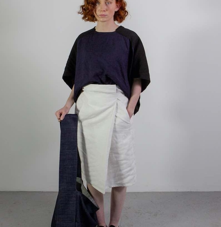 Linen Asymmetric Skirt