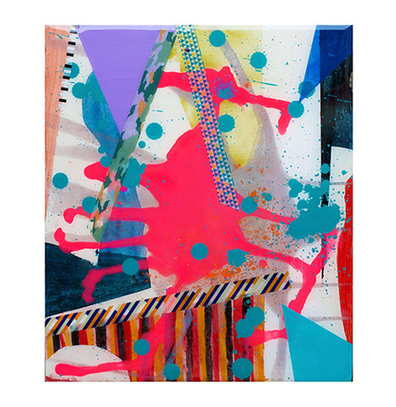 Acrylic, collages & resin on MDF Acrylic, collages & resin on MDF