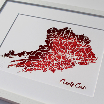 County Cork papercut map