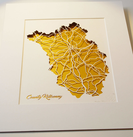 County Kilkenny papercut map