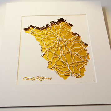 County Kilkenny papercut map