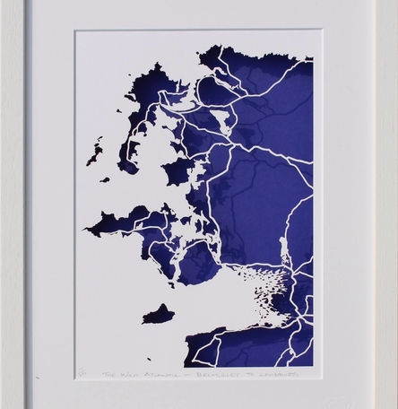 Mayo Coastline papercut map