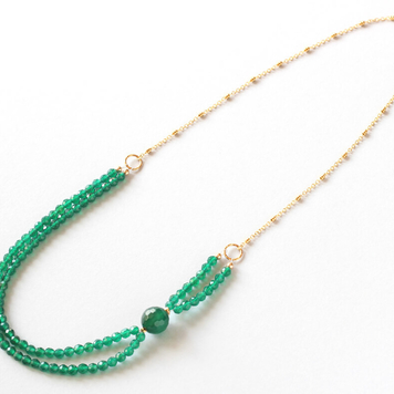 Green Agate Gold Necklace