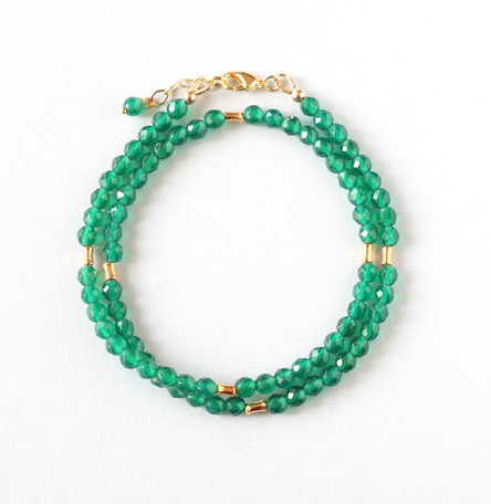 Green Agate Double Bracelet