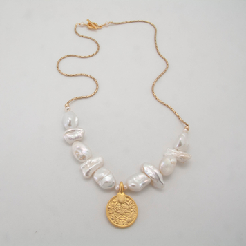 Baroque Pearl Medallion Necklace