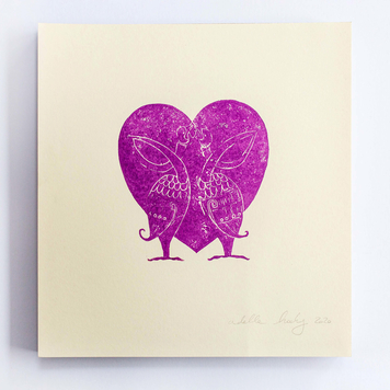 Two Birds Heart Print