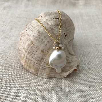 Baroque Pearl & Labradorite Pendant