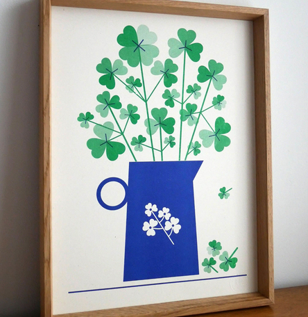 Riso Print - Shamrocks