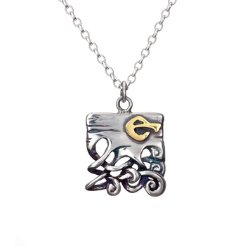 Bog Book Small Page Pendant With 14ct Gold Letter