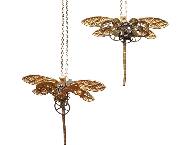 Steampunk Dragonfly Necklace Melanie Hand Design Jewellery 2